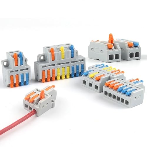 MKXOALNR Quick Wire Conductor Connector Compact Splicing Push-in Terminal Block 1 in Multiple Out CHELBOOYIN(5PCS D3-6) von MKXOALNR