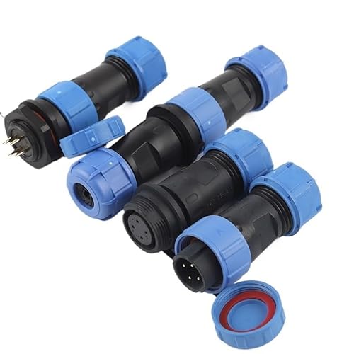 MKXOALNR SP17 for 5-10mm Cable Waterproof Connector Welding Type Male Female Butt/Nut Socket IP68 Electrical Wire Connector CHELBOOYIN(Nut Type,1 PCS_5P) von MKXOALNR