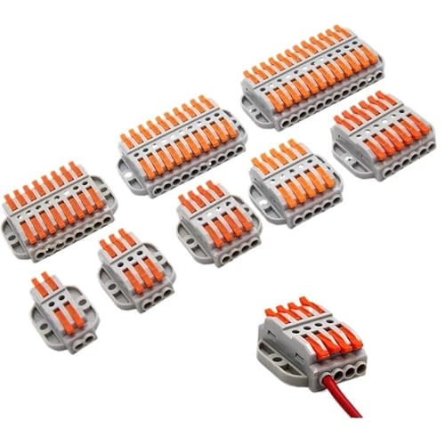 MKXOALNR Screw Fix Cable Connectors Push-in Quick Coupling Cable Compact Electrical Wiring Terminal Block Connector CHELBOOYIN(10,3PCS) von MKXOALNR