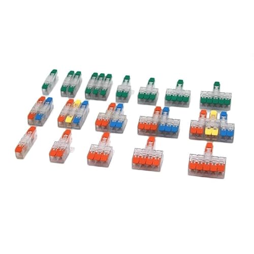 MKXOALNR Wire Connector 1 2 3 Pin Terminal Blocks Splitter Led Push in Quick Connectors Conductor Cable Junction Box 0.5-6mm² CHELBOOYIN(H61G,50PCS) von MKXOALNR