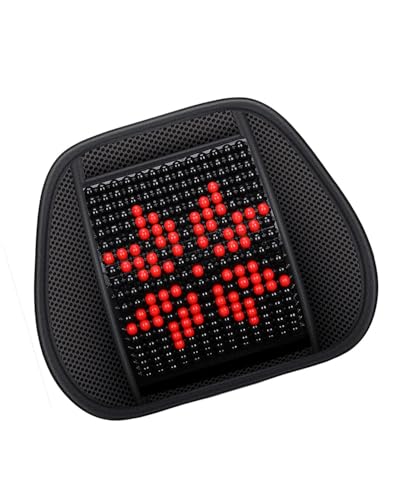 MLLNPP Auto Lendenwirbelstützkissen 1 PC Atmungsaktives Mesh-Autositz-Rückenkissen Taillen-Rückenstützpolster Stuhl Holzperlen Massage Relief Lendenwirbelstütze Gut Geeignet Lendenkissen Auto(Red) von MLLNPP