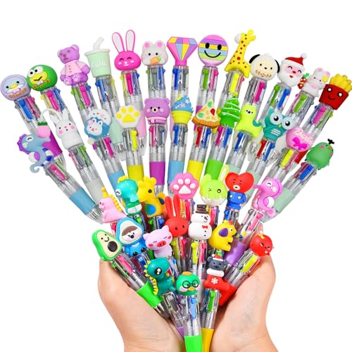 40 Stück Versenkbare Kugelschreiber-4 Farben Mini Mehrfarbig Stifte Kreativer Süßer Cartoon-Stift, Retractable Kugelschreiber für Büro Schulbedarf für Kinder Schüler Hausaufgaben Schule Büro Geschenke von MLLTech