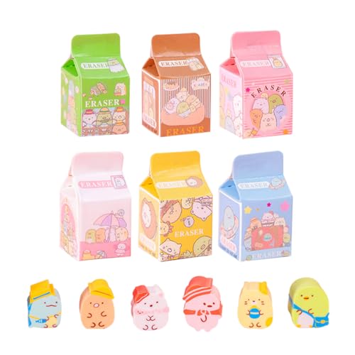 Radiergummi Set 6 Stück für Kinder, Radiergummi mit Muster Fun Radiergummi mit Intarsien für Schule Zuhause, Büro Radiergummis Schulbedarf Schreibwaren Radiergummi für Geschenke für Kinder Studenten von MLLTech