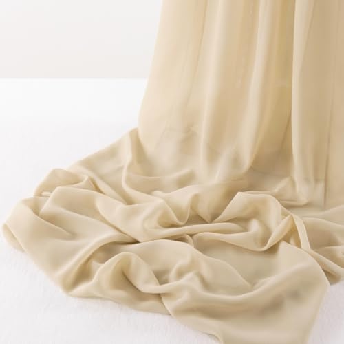 MLMW Chiffon-Stoff, 152,4 cm breit, Champagnerfarben, Hochzeitsbogen, Drapierstoff, durchscheinendes Material für Party, Hintergrund, Bogen, Deckendekoration MLMW Chiffon-Stoff, 152,4 cm breit, Champagnerfarben, Hochzeitsbogen, Drapierstoff, durchscheinendes Material für Party, Hintergrund, Bogen, Deckendekoration von MLMW