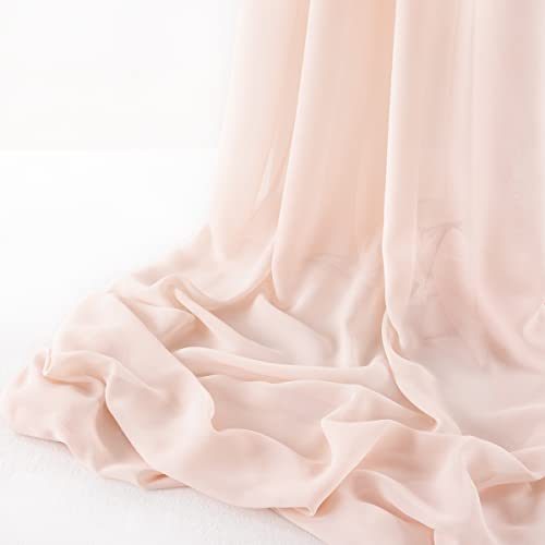 The Yard Chiffon-Stoff, hell, pfirsichfarben, 152,4 cm breit, durchscheinend, für Hochzeit, Party von MLMW