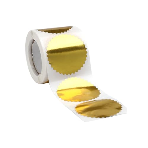 100/250 Stück Goldene silberne Rötungszertifikate, Firmensiegel-Etiketten, 45 mm, rund, Zahnrad-Aufkleber für Auszeichnungen von MLWSKERTY