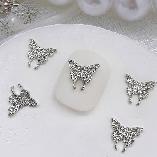 10pcs 3D Legierung Schmetterlingsnagelbrand Metallic Schmetterling Diamonds Schmetterlingsnägelkunst Strauchsturm Schmetterlinge von MLWSKERTY