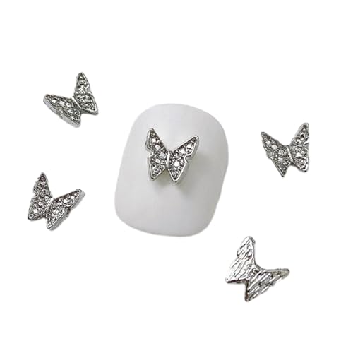 10pcs 3D Legierung Schmetterlingsnagelbrand Metallic Schmetterling Diamonds Schmetterlingsnägelkunst Strauchsturm Schmetterlinge von MLWSKERTY