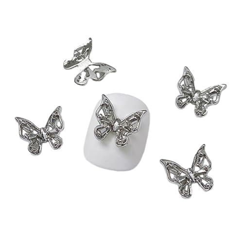 10pcs 3D Legierung Schmetterlingsnagelbrand Metallic Schmetterling Diamonds Schmetterlingsnägelkunst Strauchsturm Schmetterlinge von MLWSKERTY