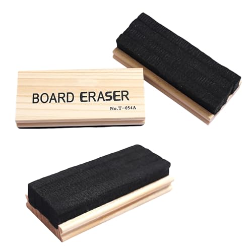 3pcs Wollfilzfilz Tafel Radiergummi Holzhalkplatten Eraser Staubloser Tafel Eraser Reiniger Für Büroschule Blackboard von MLWSKERTY