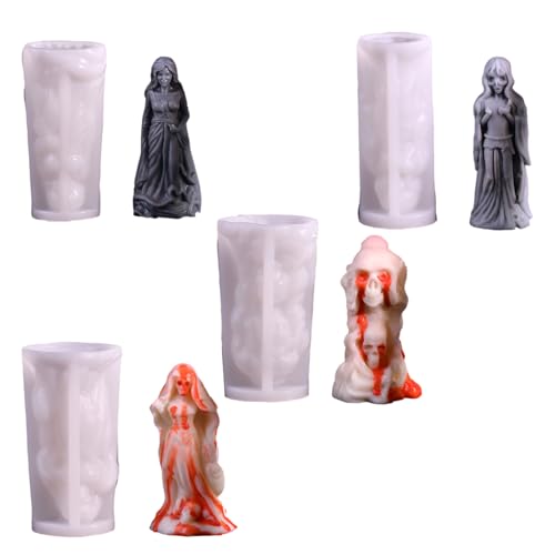 4Pcs Halloween Braut Silikon Kerze Formen Für Epoxidharz Kerze Hause Dekoration Scary Braut Figur Silikon Formen von MLWSKERTY