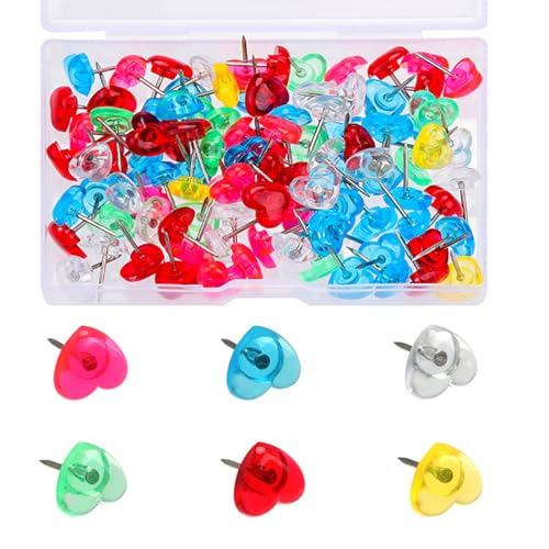 50/100/150Pcs Dekorative Herz Push Pins Für Büro Schule Pinnwand Pin Karte Pins Kork Pinnwand Reißzwecken von MLWSKERTY