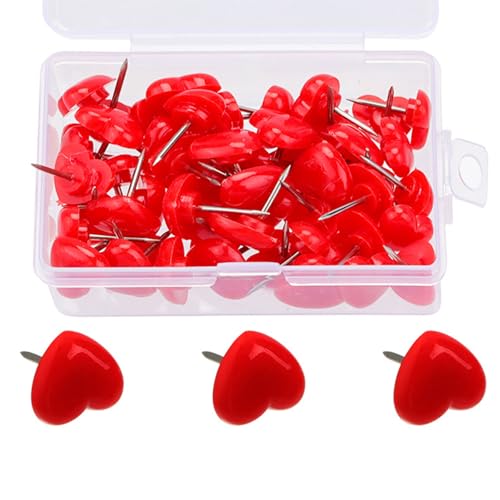 50/100/150Pcs Dekorative Herz Push Pins Für Büro Schule Pinnwand Pin Karte Pins Kork Pinnwand Reißzwecken von MLWSKERTY