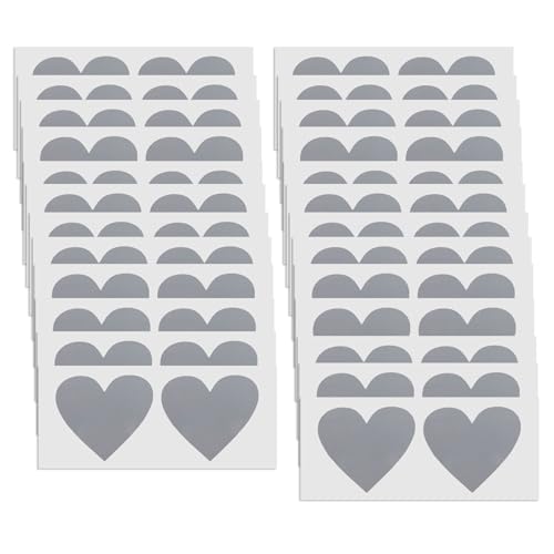50 Stück Aufkleber zum Abrubbeln in Herzform, blanko, für Code, Spiele, Hochzeitsnachrichten von MLWSKERTY