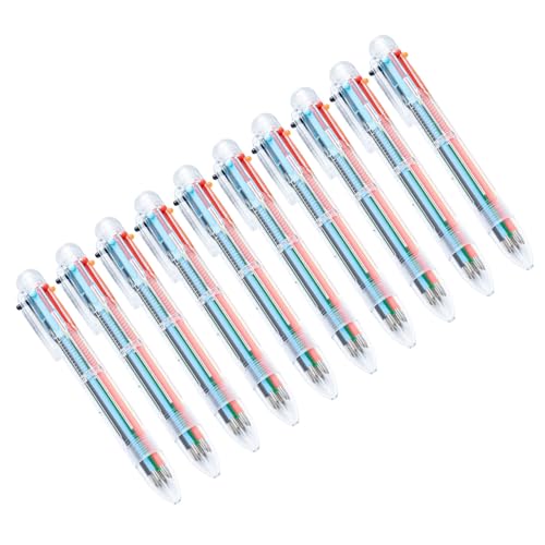 MLWSKERTY 10pcs Multicolor Kugelschreiber 6-Farben In-1-Schreibstift Einsenksamer Mehrfarbiger Stift Zum Schreiben Von Farbcodierung Journaling von MLWSKERTY