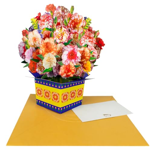 MLWSKERTY 3D Grußkarte Blumenkarte Blumenstrauß Geburtstag Mutter Vatertag Beileidskarte von MLWSKERTY