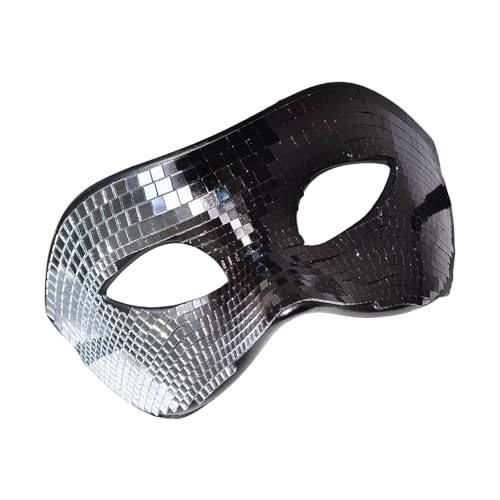 MLWSKERTY Auffällige Glitzernde Maske. Stilvolle Partymaske Mit Glaseinlage Und Glasperlen Für Tanzpartys Und Feiern von MLWSKERTY