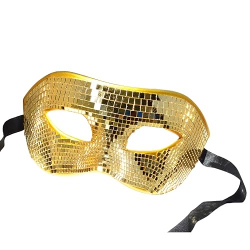 MLWSKERTY Auffällige Glitzernde Maske. Stilvolle Partymaske Mit Glaseinlage Und Glasperlen Für Tanzpartys Und Feiern von MLWSKERTY