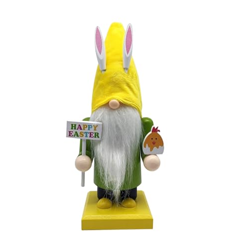 MLWSKERTY Dekoration Kaninchen Gnomes Holz Figur Mit Basis Bunnies Ohrzwerk Skulptur Für Home Tisch Dekore Ornament von MLWSKERTY