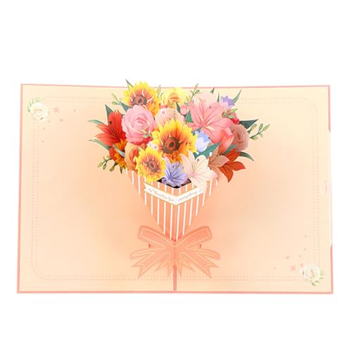 MLWSKERTY Mother Day Greetings Card 3D Bouquet Popup Card Geburtstagskarten Geschenkkarten Für Valentinstag Abschlussjubiläum von MLWSKERTY