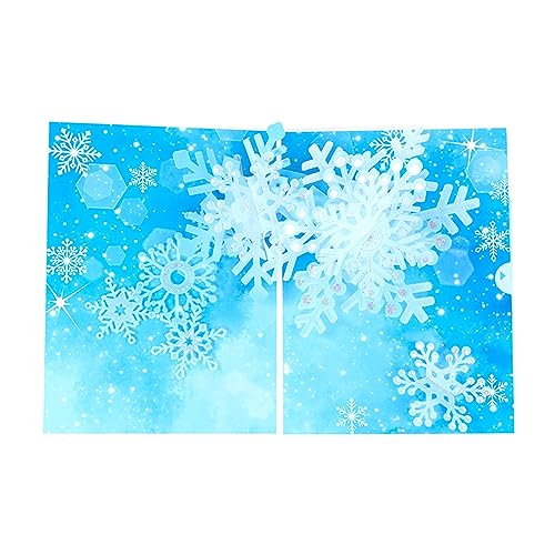 MLWSKERTY Schneeflocken Weltkarten Grußkarten Weihnachten Feiertage Winterdekorationen Grußkarte Umschlag von MLWSKERTY
