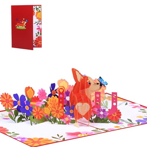 Muttertags-3D-Grußkarte mit Hundesegen, festliche Grußkarten, Geschenknachrichten, perfekt für Haustierbegeisterte von MLWSKERTY