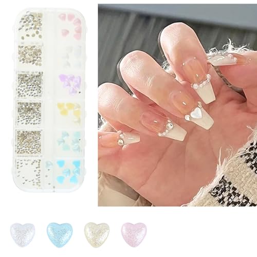 Nagelkunst Strasssteine ​​und Perlen Bögen Nagel Art Nagel Zauber Herz Art Charm Schmetterling Nagel Charme von MLWSKERTY