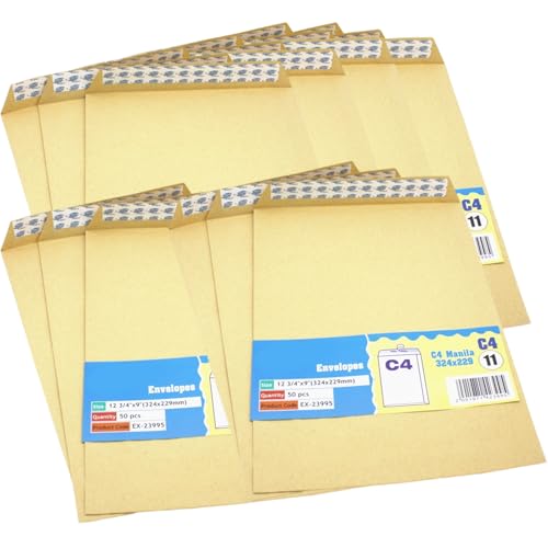 Packung Mit 50 Umschlägen 4 Selbstklebende Umschläge Brauner Papierumschlag Versandtasche Großer Umschlag von MLWSKERTY