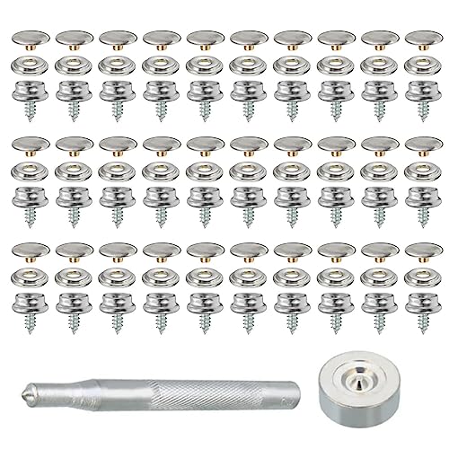Set 30 Großen Weißen Schnallenknöpfen 10-mm Schrauben Ideal Bekleidungs Nähprojekte von MLWSKERTY