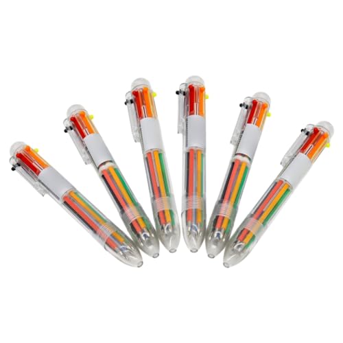 Shuttle Art Mehrfarbiger Stift 0,5 mm Kugelschreiber 6-in-1 einziehbarer Kugelschreiber Schreibwerkzeug für Schüler von MLWSKERTY