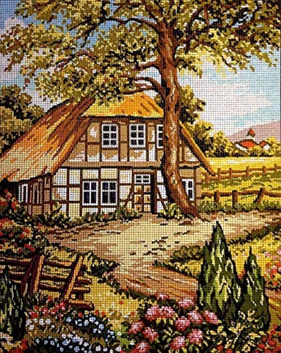 Kreuzstich Stickpackung Deutsche Landschaft 11CT Full Range of Embroidery Starter Kit DIY Kinder Erwachsene Familie Dekoration 40x50cm von MLZSMYXGS