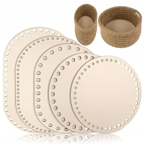 Korbboden zum Häkeln 5 Stück, Holzboden für Häkelkorb, Taschenboden zum Häkeln aus Naturholz, Rund/Oval 15/20/25/30cm, DIY Holzboden zum Häkeln, Korbboden Set für Korbflechten & Basteln Korbboden zum Häkeln 5 Stück, Holzboden für Häkelkorb, Taschenboden zum Häkeln aus Naturholz, Rund/Oval 15/20/25/30cm, DIY Holzboden zum Häkeln, Korbboden Set für Korbflechten & Basteln von MLZTINGR