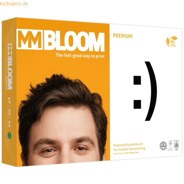 5 x MMBLOOM Kopierpapier Premium A4 80g/qm VE=500 Blatt weiß von MMBLOOM