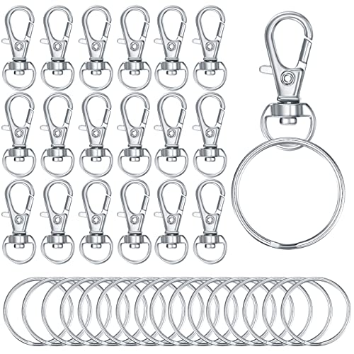 130 Stück Schlüsselanhänger und Spaltringe (65 Schlüsselringe + Twist Karabinerhaken Clips), Schlüsselring Karabiner Drehverschluss für DIY Hänge Schmuckherstellung von MMDBD