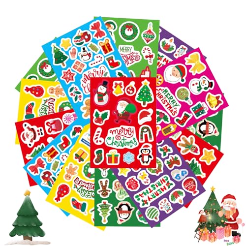 MMDOCO 226 Stück Weihnachten Aufkleber Sticker, Weihnachten Geschenkaufkleber Sticker, Selbstklebend Geschenkaufkleber, für Umschlag Geschenktüten Papiertüten Weihnachtskarten Kinder Basteln von MMDOCO