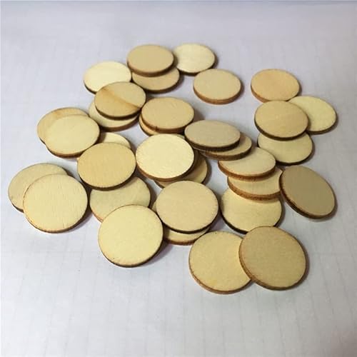 MMLFX Runde Holzausschnitte Kreise Chips 10 mm 20 mm 30 mm for Brettspielstücke, Kunsthandwerksprojekte, DTY-Ornamente, 100 Stück (Color : 10mm) von MMLFX