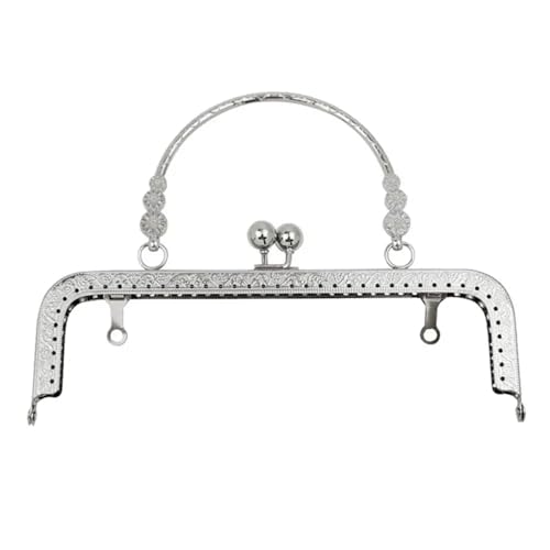 MMLLAOSW Taschenrahmen Geldbörse Verschluss Rahmen Tasche Kuss Verschluss Verschluss Metall Geldbörse Rahmen for DIY Handwerk Geldbörse Tasche Herstellung 18CM/20CM(Silver-20cm) von MMLLAOSW