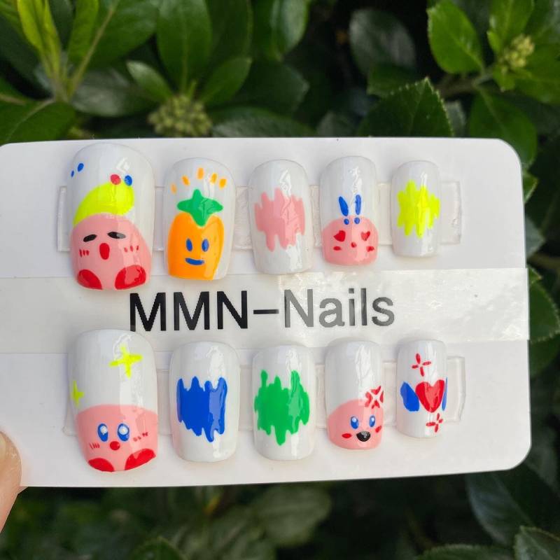 Set Von 10 Stück Nageldruck | Handgedruckte Nägel Cartoon Kawaii Anime von MMNnails