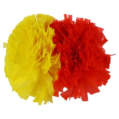 MMYUAK Cheerleader Pompons 2 STÜCKE Cheerleader Pompom Mädchen Griff Stil Jubeln Ball Blume Sport Spiel Vocal Dance Party Konzert Dekorateur Requisiten(Color14) von MMYUAK