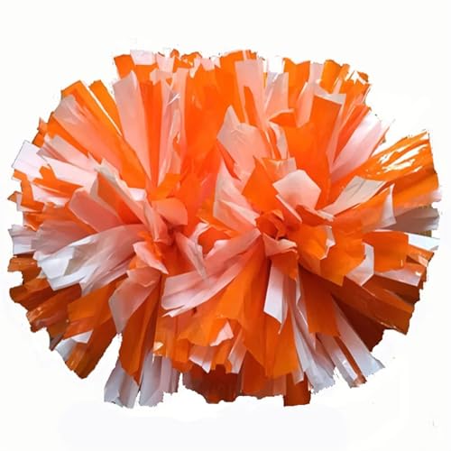 MMYUAK Cheerleader Pompons 2Pcs 38cm Sport Pom Poms Baton Griff Party Dekoration Cheerleading Pompoms(Color1) von MMYUAK