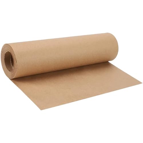 MMYUAK Packpapier Kraft-Geschenkpapierrolle, braun/weiß, glattes Papier, Geschenkverpackung(Brown) von MMYUAK