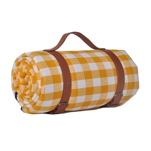 MMYUAK Picknickdecke wasserdichte Picknickmatte for den Außenbereich, Lederband, Camping-Strandmatte, bunt, kariert, gestreift, rechteckige Schlafdecke, Polster, Zimmerteppich(Color 1,150x200x0.4cm) von MMYUAK