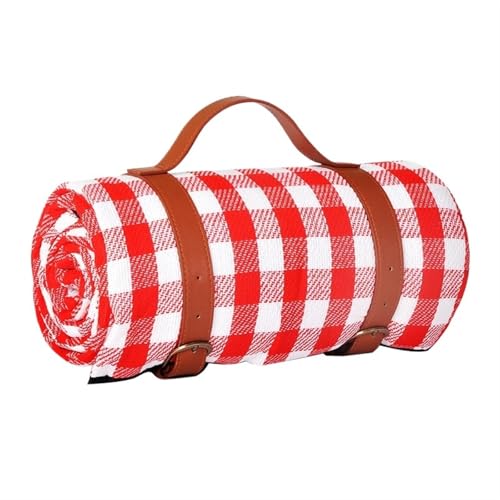 MMYUAK Picknickdecke wasserdichte Picknickmatte for den Außenbereich, Lederband, Camping-Strandmatte, bunt, kariert, gestreift, rechteckige Schlafdecke, Polster, Zimmerteppich(Color 2,150x200x0.4cm) von MMYUAK