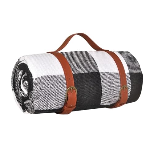 MMYUAK Picknickdecke wasserdichte Picknickmatte for den Außenbereich, Lederband, Camping-Strandmatte, bunt, kariert, gestreift, rechteckige Schlafdecke, Polster, Zimmerteppich(Color 6,200x300x0.4cm) von MMYUAK