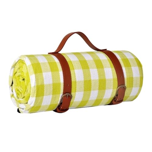 MMYUAK Picknickdecke wasserdichte Picknickmatte for den Außenbereich, Lederband, Camping-Strandmatte, bunt, kariert, gestreift, rechteckige Schlafdecke, Polster, Zimmerteppich(Color 9,150x200x0.4cm) von MMYUAK