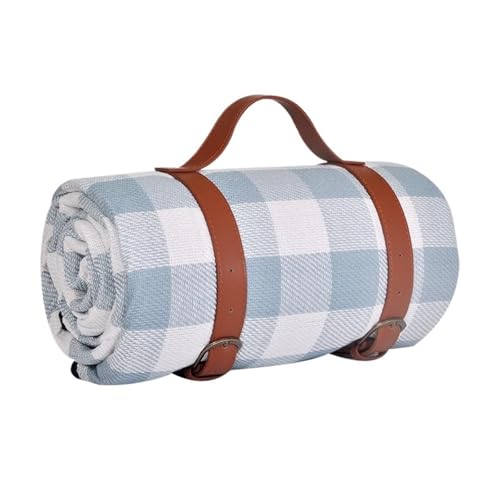 MMYUAK Picknickdecke wasserdichte Picknickmatte for den Außenbereich, Lederband, Camping-Strandmatte, bunt, kariert, gestreift, rechteckige Schlafdecke, Polster, Zimmerteppich(Style 3,150x200x0.4cm) von MMYUAK