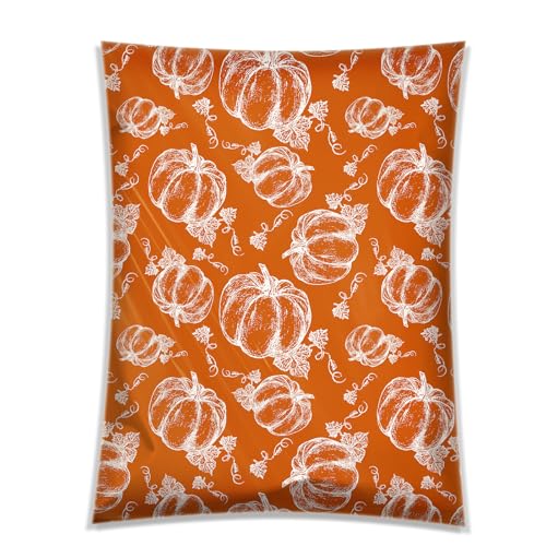 Ploy Mailer Versandtaschen, 25,4 x 33 cm, wasserdicht, selbstklebende Versandtaschen für kleine Unternehmen, für den Versandbedarf, orangefarbene Kürbisse, süße Verpackungsbeutel, 100 Stück von MMguai