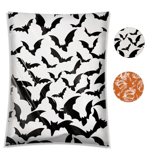 Ploy Mailer Versandtaschen für kleine Unternehmen, Halloween, schwarz, weiß, Fledermaus, 37,7 x 48,3 cm, 100 Stück von MMguai