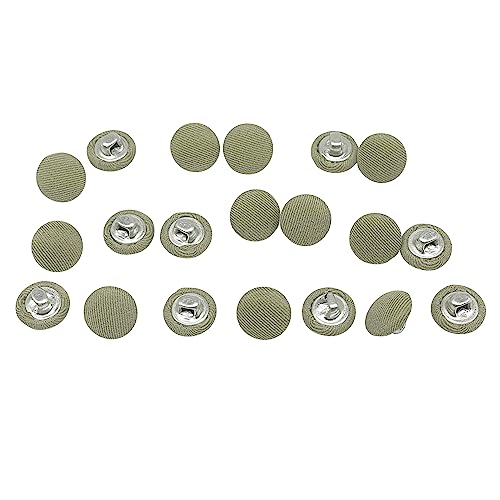 MMvolesy Grüner Stoffstoff mit Metallschaft, runde Knöpfe für Anzüge, Kleider, Blusen, Hemden, DIY, Nähen, 10 mm, 20 Stück von MMvolesy