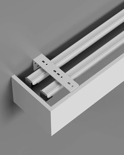 MNBVH Decken-/Wandhalterung Doppelspuren und Vorhangpelmet, weiße Aluminiumlegierungs -Vorhangschienen, Schlafzimmer -Vorhangstreckensystem mit stillen Walzen MNBVH Decken-/Wandhalterung Doppelspuren und Vorhangpelmet, weiße Aluminiumlegierungs -Vorhangschienen, Schlafzimmer -Vorhangstreckensystem mit stillen Walzen von MNBVH